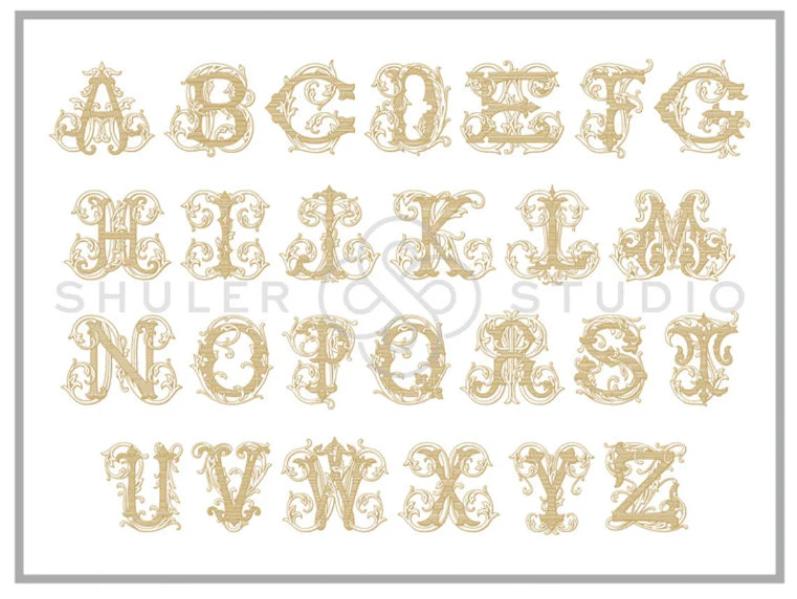 White Antique Monogrammed Wreath Sash