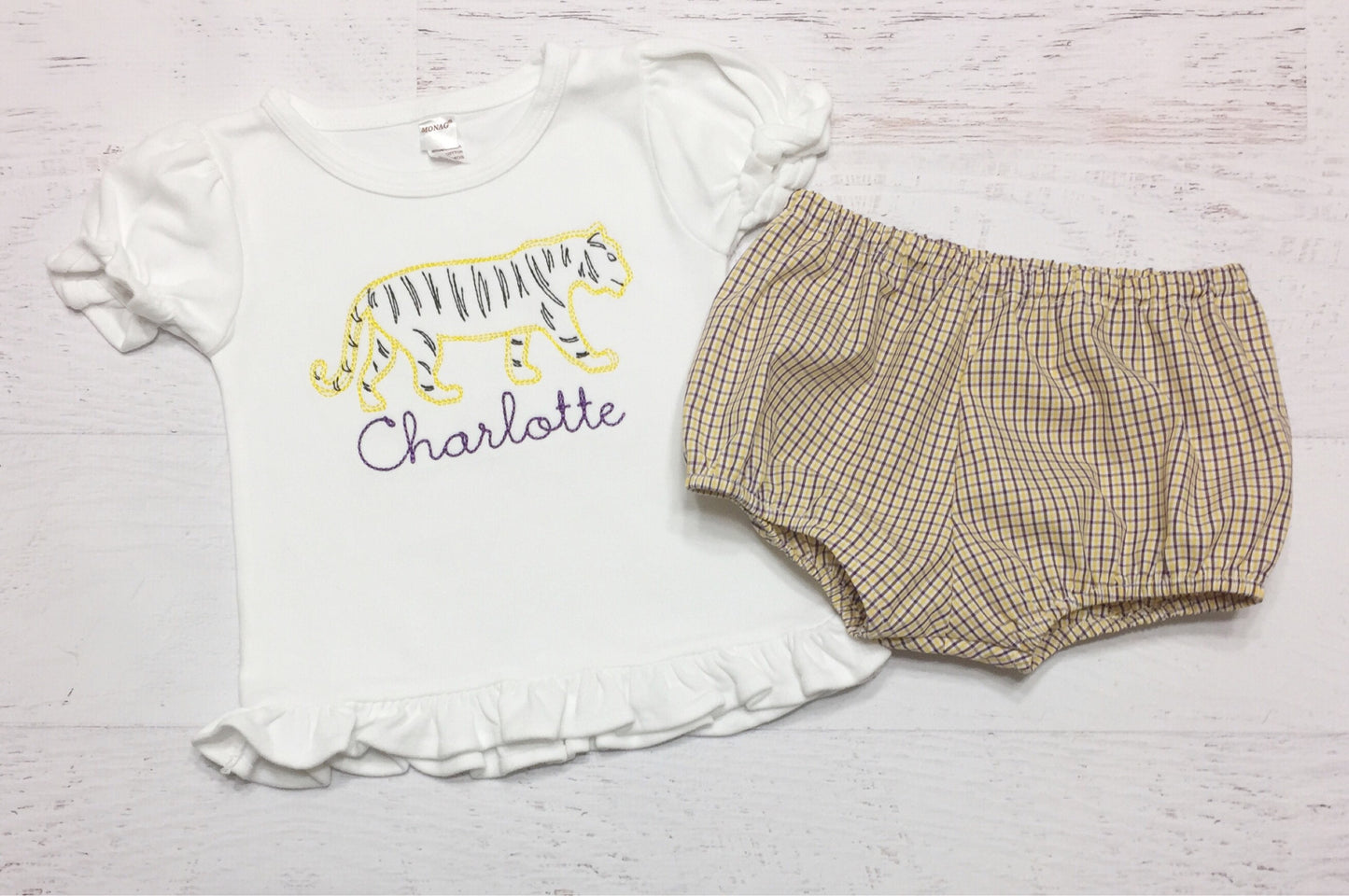 LSU Tiger Diaper Cover Set