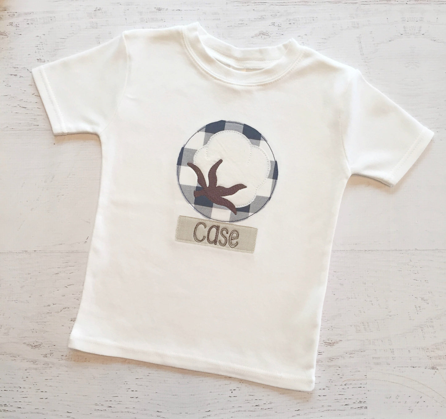Cotton Boll Shirt - Cotton Boll Applique - Fall Applique Shirt - Boy Fall Shirt - Cotton Shirt - Fall Pictures Outfit - Boy Outfit