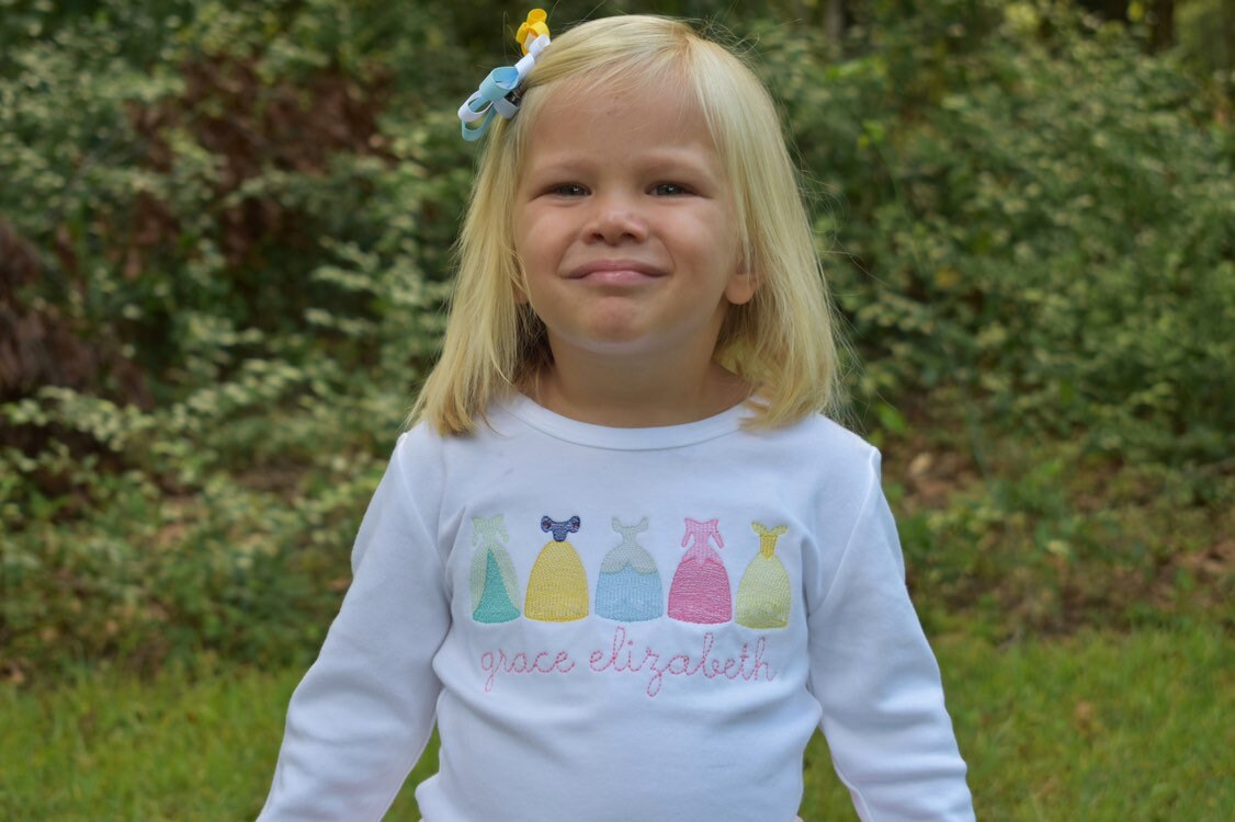 Princess Sketch Embroidery Shirt