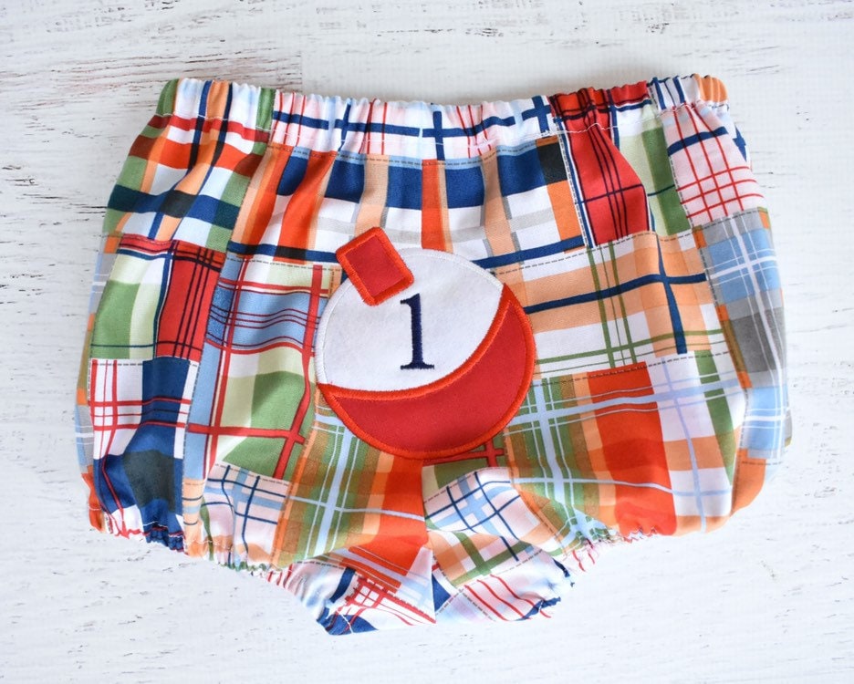 Fishing Bobber 1st Birthday Diaper Cover Set