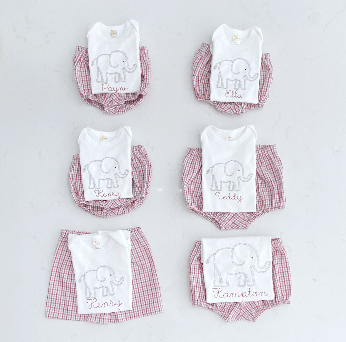 Alabama Elephant Plaid Diaper Cover Outfit