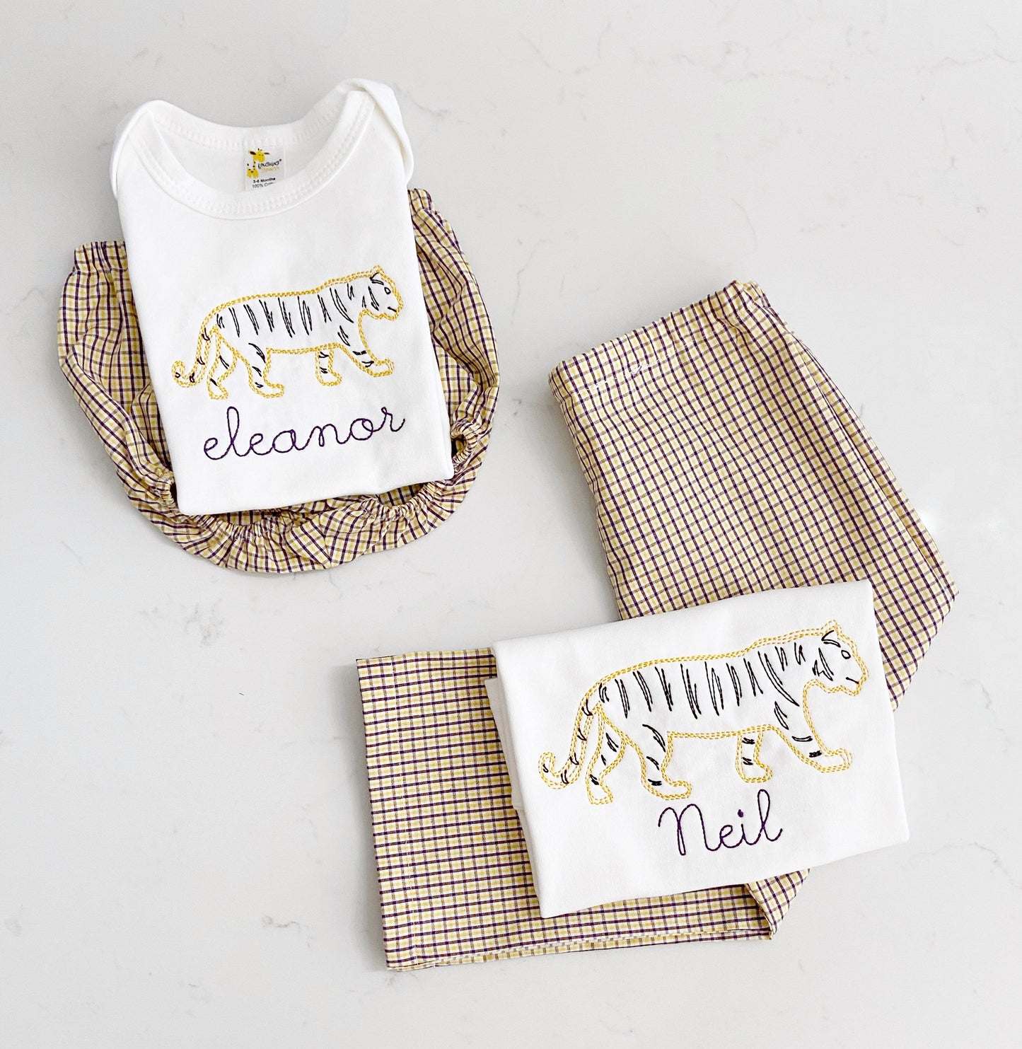 LSU Tiger Diaper Cover Set