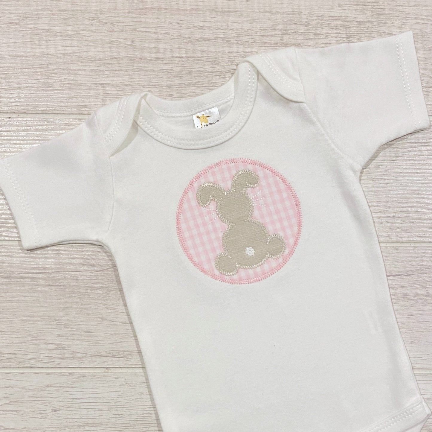Bunny Patch Shirt - Girl Easter Bodysuit - Easter Applique Shirt - Easter Bunny Outfit - Bunny Applique Shirt - Easter Rabbit Shirt