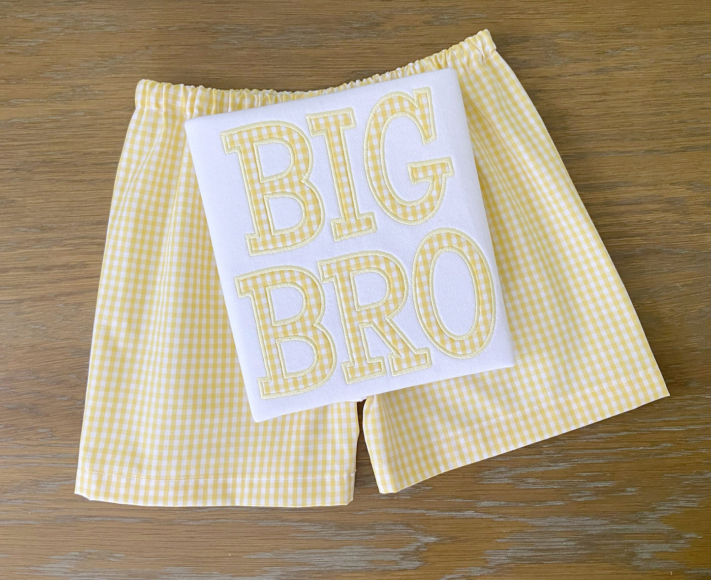 Personalized Gingham Big Bro Outfit