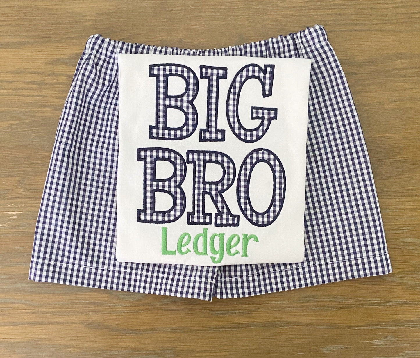 Personalized Gingham Big Bro Outfit