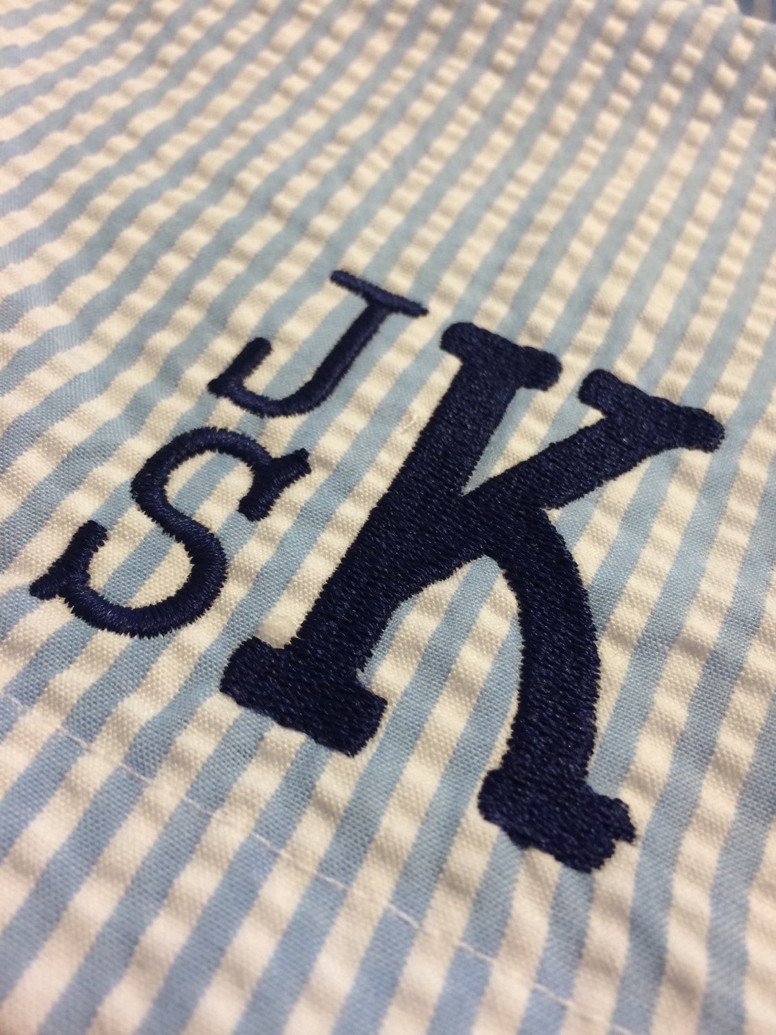 Monogrammed Seersucker Shorts