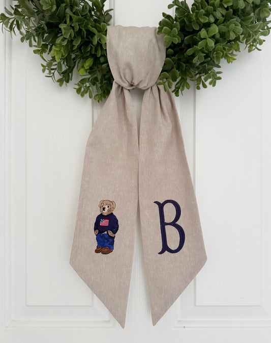 Classic Bear Wreath Sash