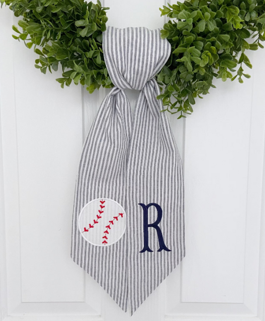 Striped Baseball Wreath Sash