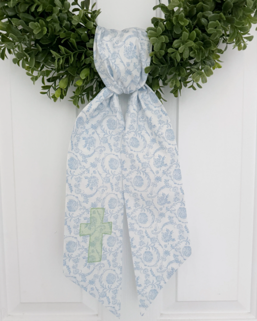 Floral Cross Wreath Sash