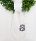 White Antique Monogrammed Wreath Sash