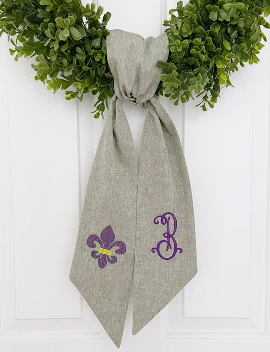 Mardi Gras Wreath Sash