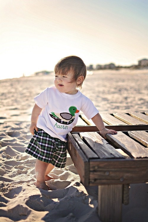 Duck Shirt- Plaid Mallard Duck Shirt - Boy Outfit - Duck Applique - Classic Boy Applique - Fall Shirt - Fall Boy Outfit