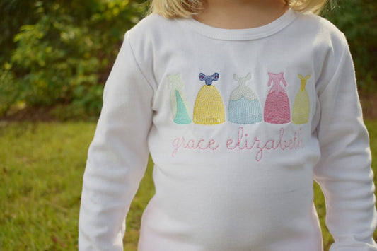 Princess Sketch Embroidery Shirt