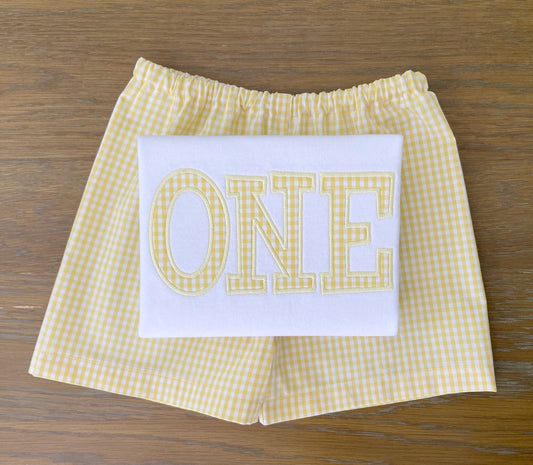 ONE Gingham Birthday Outfit