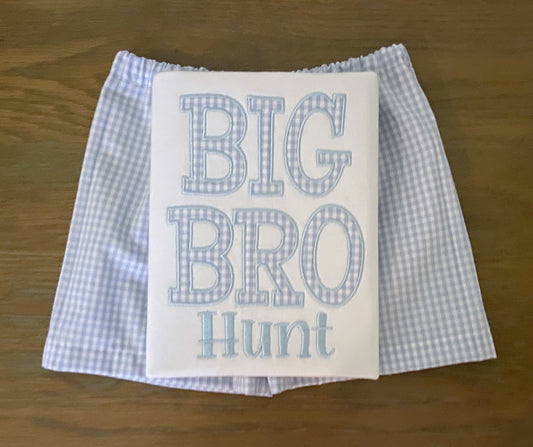 Personalized Gingham Big Bro Outfit