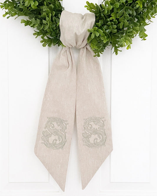 Double Initial Wreath Sash