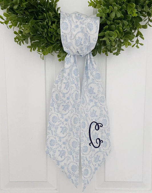 Blue Floral Wreath Sash