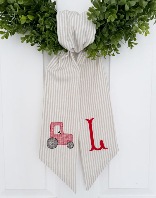 Tractor Wreath Sash